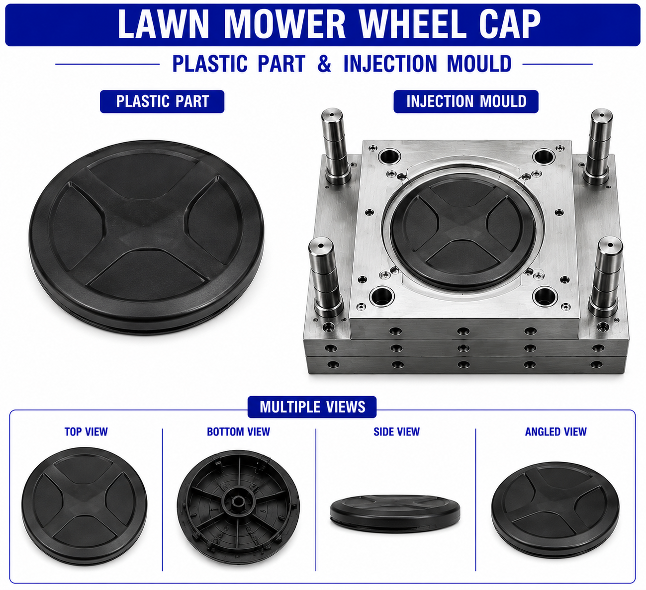 Lawn Mower Plastic Wheel Cap Mould and Moulding Services